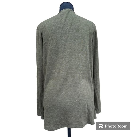 Ecru Lab Women's Olive Green Lace-Up Long Sleeve Top sz M - Picture 4 of 8